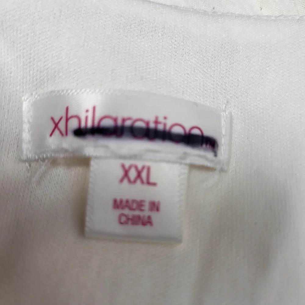 Xhilaration Maxi Dress Womens XXL Floral Embroidered Sleeveless White Multi